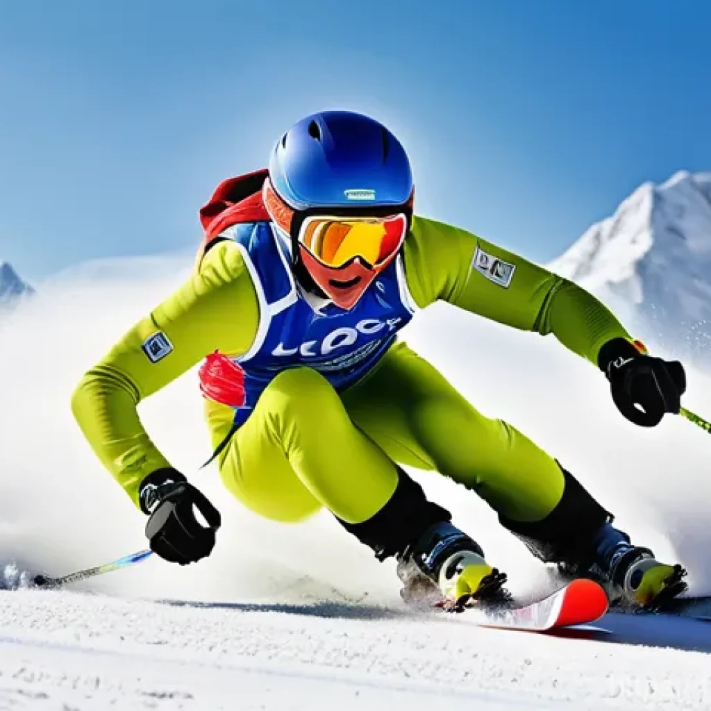 리히텐슈타인의 유명 인물 - **Prompt 1: "A dynamic, full-body shot of a determined young Liechtenstein alpine skier, mid-descent...