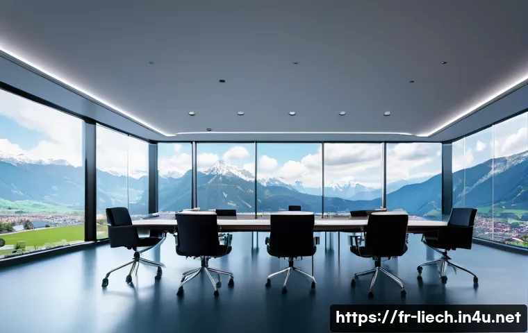 리히텐슈타인의 스타트업 지원 정책 - **Prompt:** A sleek, modern FinTech conference hall in Vaduz, Liechtenstein, bustling with diverse, ...