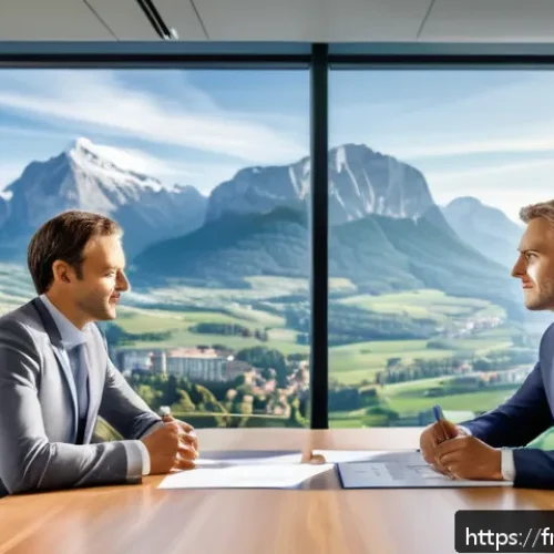 Home 30 리히텐슈타인의 세금 정책 변화 - A sophisticated European investor consulting with a Liechtenstein tax advisor in a modern office, su...