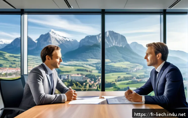 리히텐슈타인의 세금 정책 변화 - A sophisticated European investor consulting with a Liechtenstein tax advisor in a modern office, su...